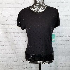 NWT Aqua By Bloomingdale's Sequined knit top